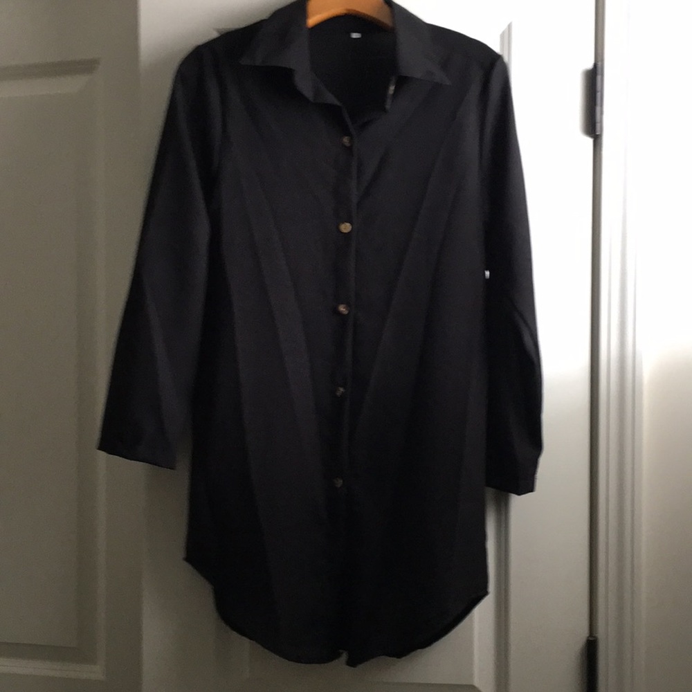 Black shirt dress